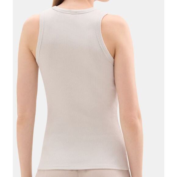 Theory Women's Fitted Tank O _ 2 Compact Rib Top Sz P NWT 130 Lunar Rock IRRG - Picture 2 of 8
